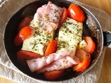 Poêlée de fêta, bacon et tomates cerises au miel