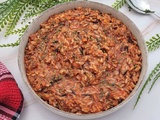 Riz, steak haché et tomate