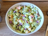 Salade de concombre, avocat et crevettes