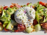 Salade de courgettes, parme et burrata