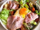 Salade fêta au miel et œuf confit