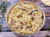 Spaghettis à la crème de champignons