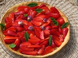 Tarte aux fraises et roses