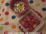 Oeuf cocotte et Tomates rôties au chèvre et au miel : bon, simple et rapide