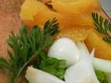 Salade de jeunes pousses/carottes rôties et oranges