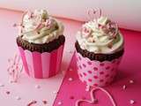 Saint Valentin : Cupcakes Chocolat Noir épicé et Blanc