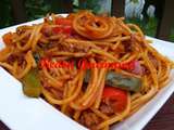 Spaghetti au boeuf haché, sauce tomate