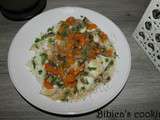 Cabillaud aux champignons & carottes, sauce citronnée