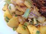 Poêlée de poireaux et pommes de terre rissolées à l'ail des ours