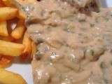 Rumsteak sauce crème-champignons