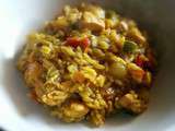 Poêlée de riz aux poulet et légumes