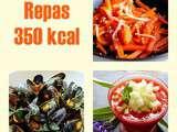 Repas à 350 kcal : Moules au wasabi, kimpira de carotte et velouté de fraises