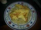 Omelette et macaronis