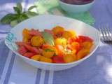 Salade rafraichissante melon, pastèque et Beaumes-de-Venise
