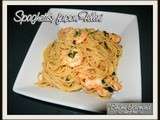 Spaghettis aux crevettes et à l'ail de Federico Fellini, d'après  les secrets de cuisine  de Jean-Pierre Mocky