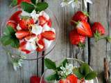 Fraises chantilly, meringue et coulis de fraises