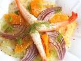 Salade de crevettes, fenouil et orange