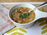 Poulet, deux plats : soupe poulet et riz réconfortante