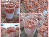 Verrine de duo de mousse jambon-tomates séchées