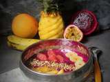 Pink Smoothie Bowl aux Fruits et à la Vanille~Pitaya~Banane etc