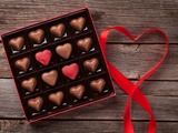Chocolat cœur fourré aux noisettes et caramel