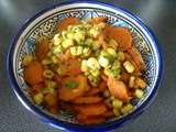 Cassolette de carottes et maïs, aux épices et à la coriandre