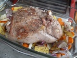 Cuissot de dinde fermière garniture légumes et pomme de terre cuisson omnicuiseur ou four tradi