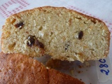 Gâteau amande, noix de coco, raisins, peu sucré, sans farine, parfumé orange
