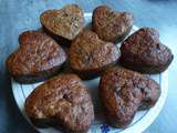 Muffins banane noix chocolat sans gluten et peu sucré