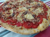 Pizza à la tomate fraiche, thon anchois mozzarelle