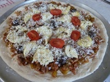 Pizza au céleri branche tomate mozzarelle et féta