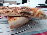 Pizza champignons mozzarelle, pâte au levain