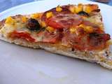 Pizza chorizo, tomate, maïs, mozzarelle