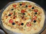 Pizza maroilles, st Marcellin, emmental, tomate fraîche