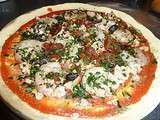 Pizza Tomate Crevettes coriandre