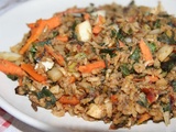Plat complet riz Vandavam, lentilles Musur et pakshoi à l'indienne