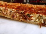 Quiche pâte brisée maison Courgette Tomate séchée, Lard maigre Oignon rouge, Paprika