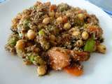Ragoût de pois chiches au miso, carottes, asperges et quinoa (+ version sauce crevette)