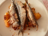 Sardines grillées sur lit de céleri branche cuit vapeur façon bolognaise