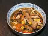 Soupe miso sino-thaïe au poulet et aux chamignons