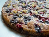Tarte biscuitée aux fruits rouges du jardin et aux trois chocolats