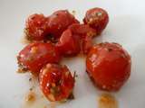 Tomates cerise aromatisées en conserve