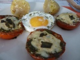Tomates provençales, Pomme vapeur et Œuf au plat