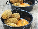 Croquettes d'aubergines croustillantes au peperoni et pesto