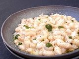 Haricot blanc frais à la crème et au parmesan