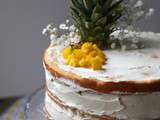 Gâteau d’anniversaire qui se prenait pour un naked cake [mangue & ananas]