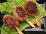 Tsukuné – brochettes de viande japonaises - Japanese sausage meat skewers