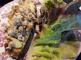 Aubergine à la dinde hachée et fromagée