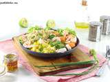 Buddha Bowl Summer {Quinoa, Avocat, Melon, Mangue et Crevettes}