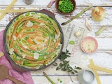 Lasagnes de Mafaldine aux Légumes de Printemps {Asperges, Petits-Pois et Fèves} et Saumon